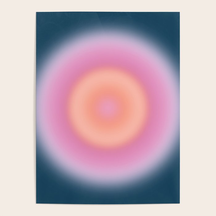 Magical Night | 01 - Gradient Print, Aura Art, Dark Blue And Pink Gradient Poster Gallery Image 1