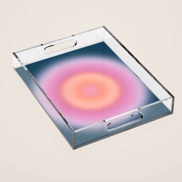 Magical Night | 01 - Gradient Print, Aura Art, Dark Blue And Pink Gradient Acrylic Tray Gallery Image 1