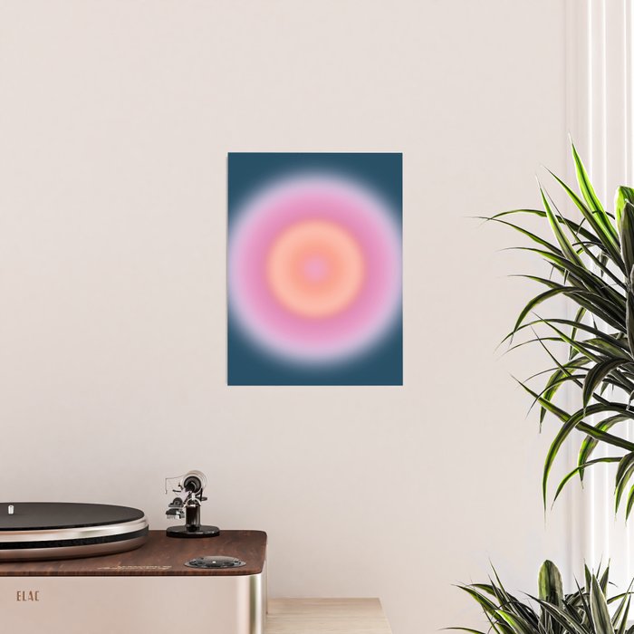 Magical Night | 01 - Gradient Print, Aura Art, Dark Blue And Pink Gradient Poster Gallery Image 2