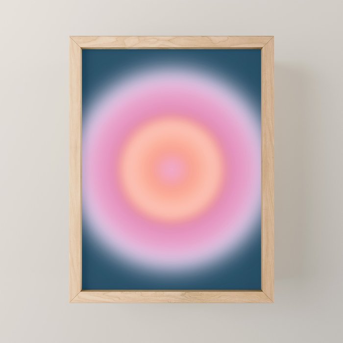 Magical Night | 01 - Gradient Print, Aura Art, Dark Blue And Pink Gradient Mini Art Print Gallery Image 1