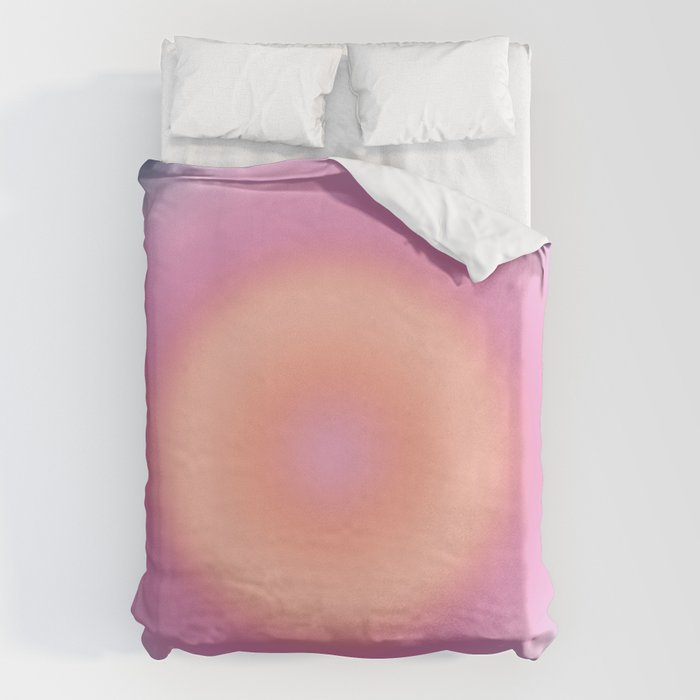 Magical Night | 01 - Gradient Print, Aura Art, Dark Blue And Pink Gradient Duvet Cover Gallery Image 6