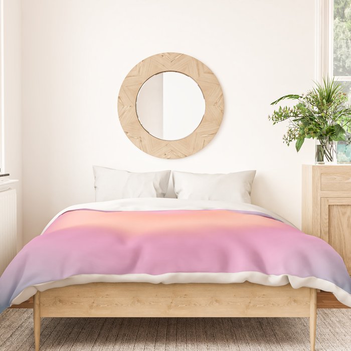 Magical Night | 01 - Gradient Print, Aura Art, Dark Blue And Pink Gradient Duvet Cover Gallery Image 3