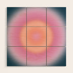 Magical Night | 01 - Gradient Print, Aura Art, Dark Blue And Pink Gradient Wood Wall Art Gallery Image 1