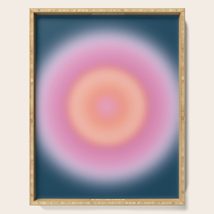 Magical Night | 01 - Gradient Print, Aura Art, Dark Blue And Pink Gradient Serving Tray Gallery Image 1