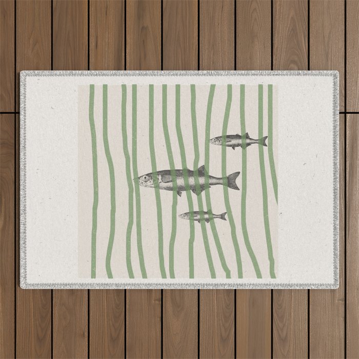 Fish in the grass Outdoor Rug Gallery Image 1