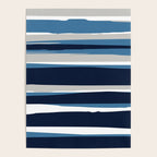 Ocean Beach Striped Landscape, Navy, Blue, Gray Poster Gallery Image 4