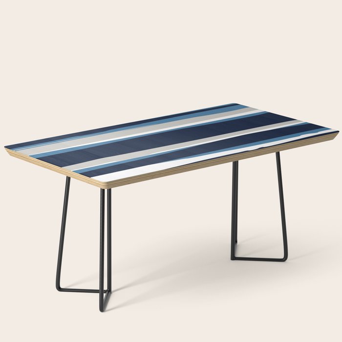 Ocean Beach Striped Landscape, Navy, Blue, Gray Coffee Table Gallery Image 1