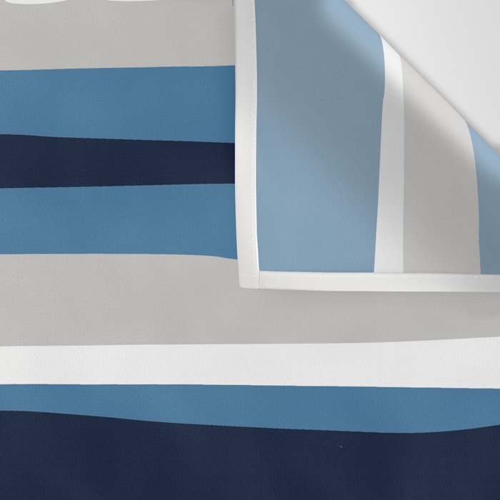 Ocean Beach Striped Landscape, Navy, Blue, Gray Wall Tapestry Gallery Image 3
