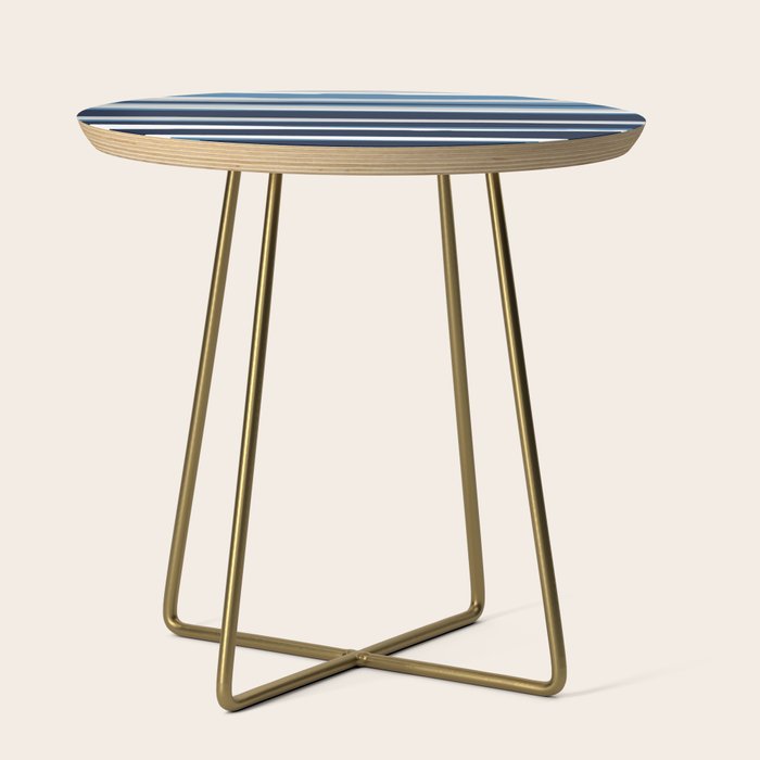 Ocean Beach Striped Landscape, Navy, Blue, Gray Side Table Gallery Image 1
