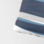Ocean Beach Striped Landscape, Navy, Blue, Gray Pillow Sham Gallery Image 4