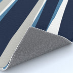 Ocean Beach Striped Landscape, Navy, Blue, Gray Rug Gallery Image 4