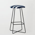 Ocean Beach Striped Landscape, Navy, Blue, Gray Stool Gallery Image 1