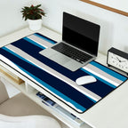 Ocean Beach Striped Landscape, Navy, Blue, Gray Desk Mat Gallery Image 2