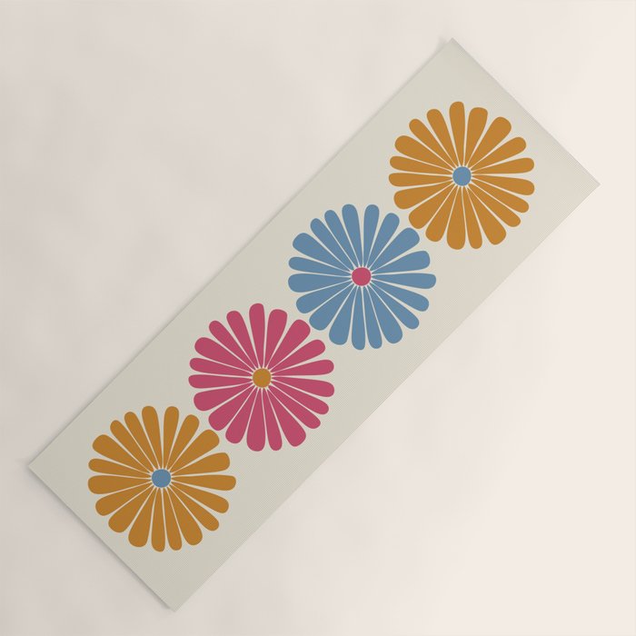 Retro Summer Daisies V Yoga Mat Gallery Image 1