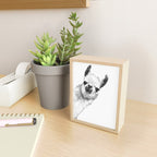 Sneaky Llama Black and White Mini Art Print Gallery Image 2