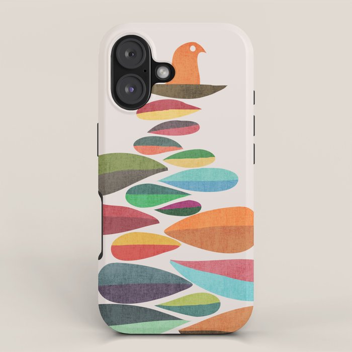 Bird nesting on top of pebbles hill iPhone Case Gallery Image 1