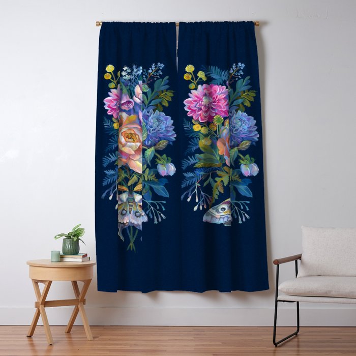 Moth Flower Bouquet Window Curtain Gallery Image 1