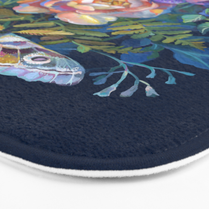 Moth Flower Bouquet Bath Mat Gallery Image 3