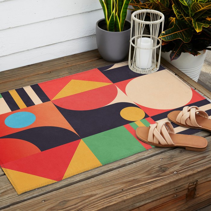Geometric Shapes 134 Outdoor Rug Gallery Image 2