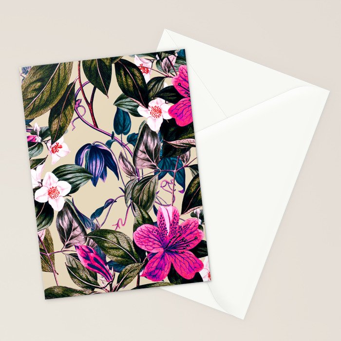 Pattern antique botanical flowers Stationery Card Gallery Image 2
