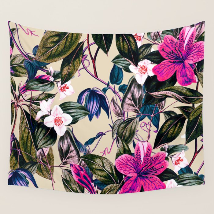 Pattern antique botanical flowers Wall Tapestry Gallery Image 4