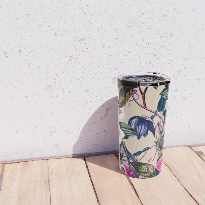 Pattern antique botanical flowers Travel Mug Gallery Image 4