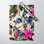 Pattern antique botanical flowers Wrapping Paper Gallery Image 1