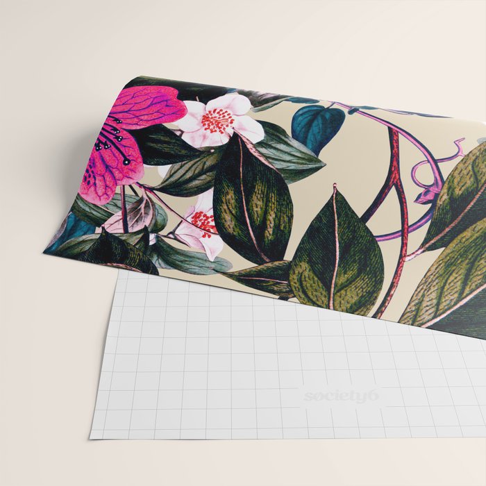 Pattern antique botanical flowers Wrapping Paper Gallery Image 2