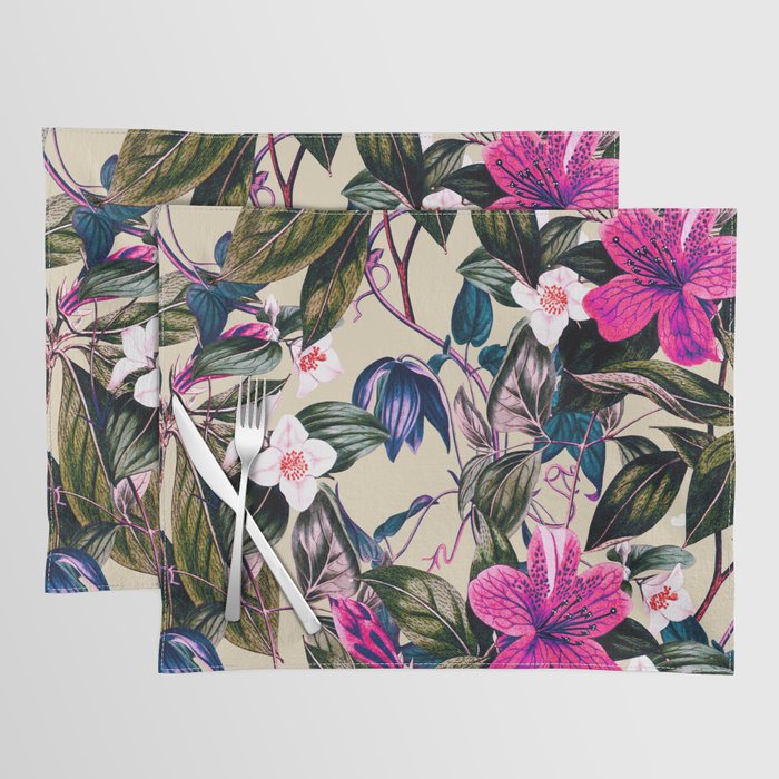 Pattern antique botanical flowers Placemat Gallery Image 1