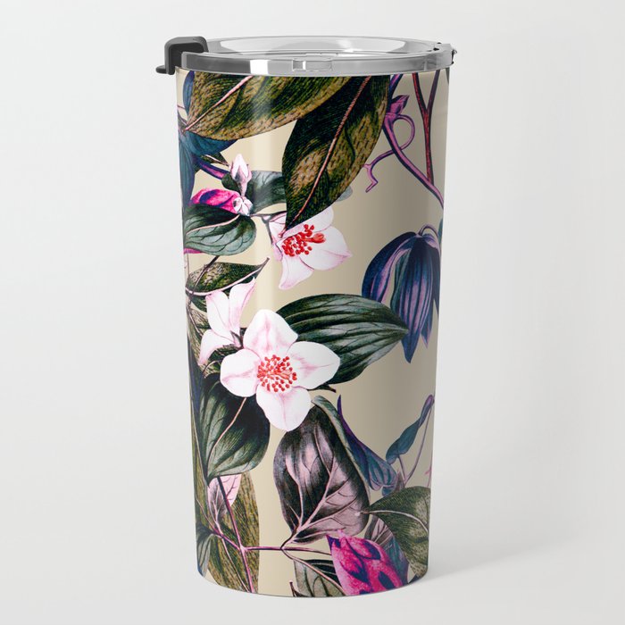 Pattern antique botanical flowers Travel Mug Gallery Image 3