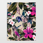 Pattern antique botanical flowers Poster Gallery Image 4