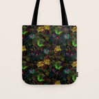 Floral Neon Garden Tote Bag Gallery Image 1