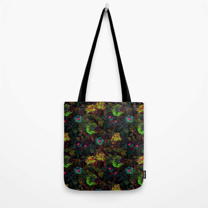 Floral Neon Garden Tote Bag Gallery Image 2