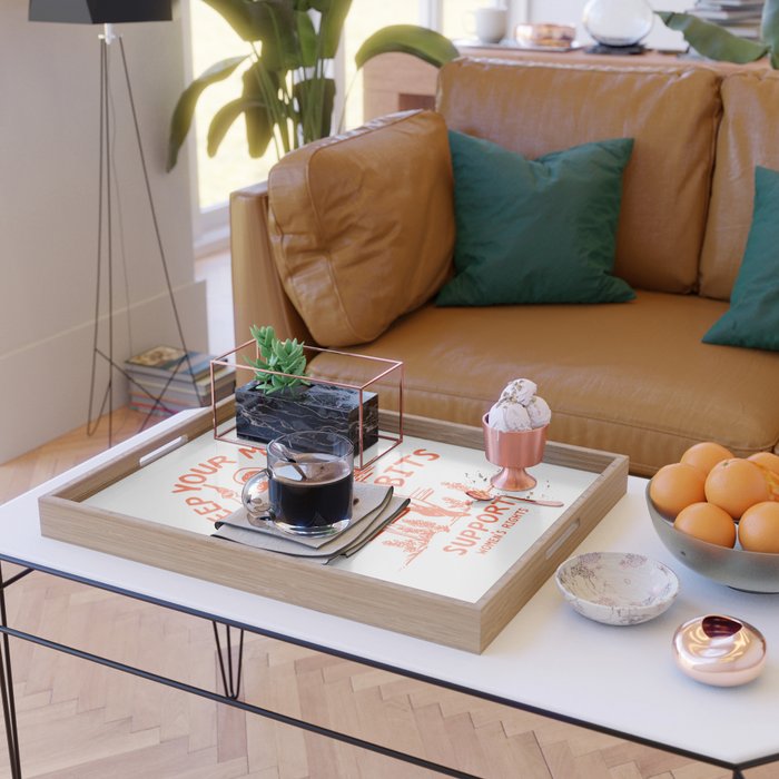 Feminist Quote: Women's Rights & Feminism Cowgirl Serving Tray Gallery Image 2