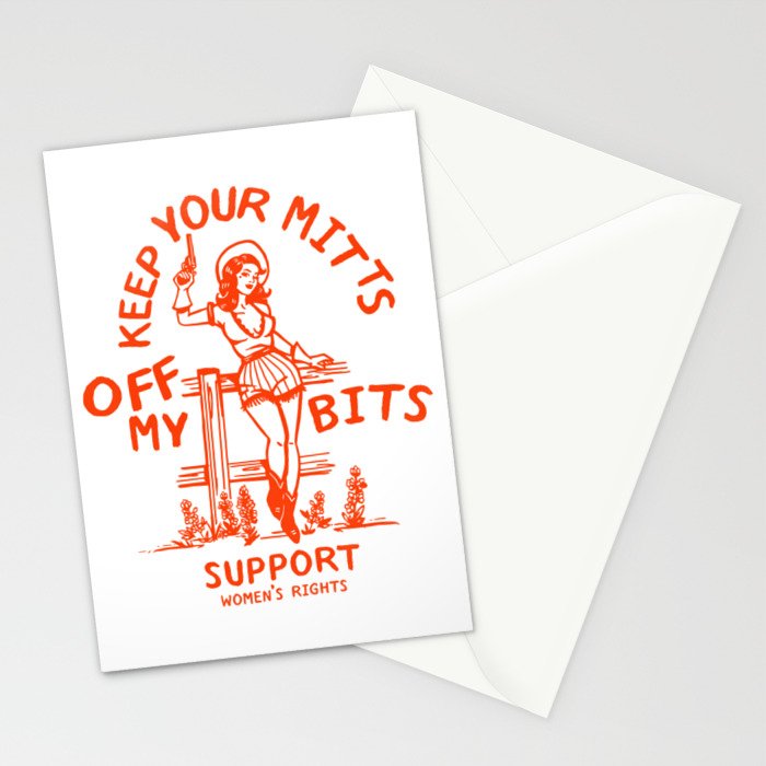 Feminist Quote: Women's Rights & Feminism Cowgirl Stationery Card Gallery Image 2