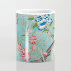 Chinoiserie Aqua Turquoise Peony Bird Garden  Coffee Mug Gallery Image 4