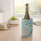 Chinoiserie Aqua Turquoise Peony Bird Garden  Wine Chiller Gallery Image 4