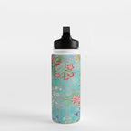 Chinoiserie Aqua Turquoise Peony Bird Garden  Water Bottle Gallery Image 3