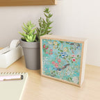 Chinoiserie Aqua Turquoise Peony Bird Garden  Mini Art Print Gallery Image 2