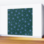 Make A Wish Dandelion Pattern in Forest Green & Blue Wall Mural Gallery Image 2