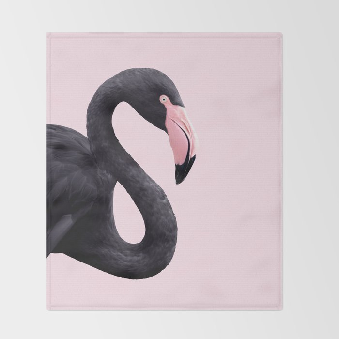 BLACK FLAMINGO Throw Blanket Gallery Image 2