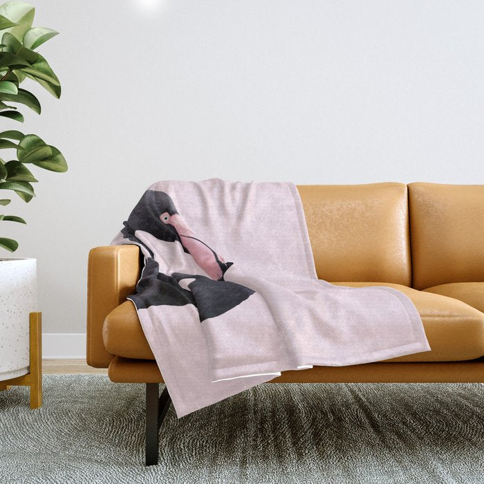 BLACK FLAMINGO Throw Blanket Gallery Image 1