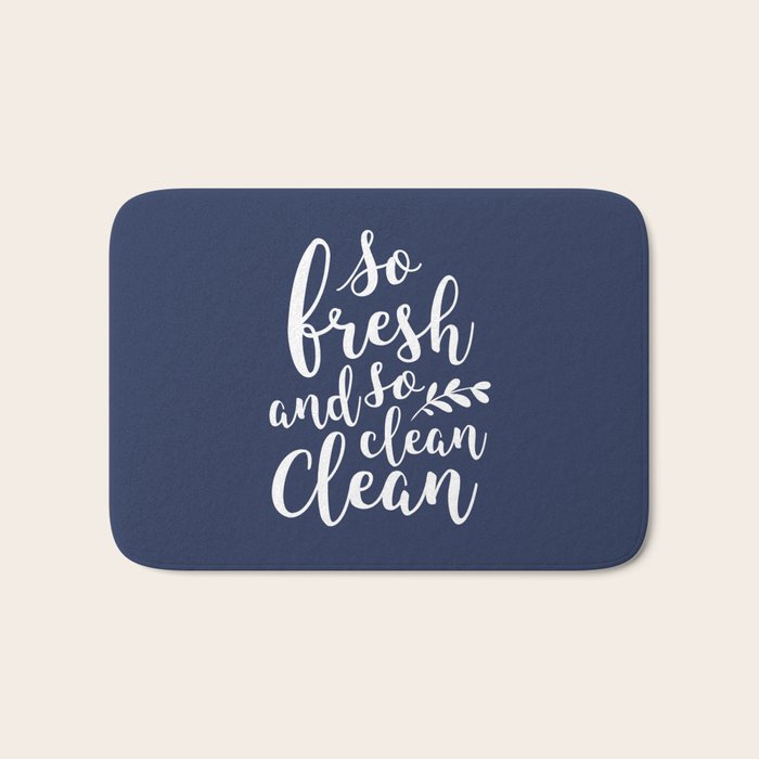 so fresh so clean clean (navy) Bath Mat Gallery Image 1