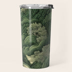 Japanese Wall Art Maximalist Moon Print japandi Art Wabi Sabi Painting Sage Green dopamine decor Travel Mug Gallery Image 2