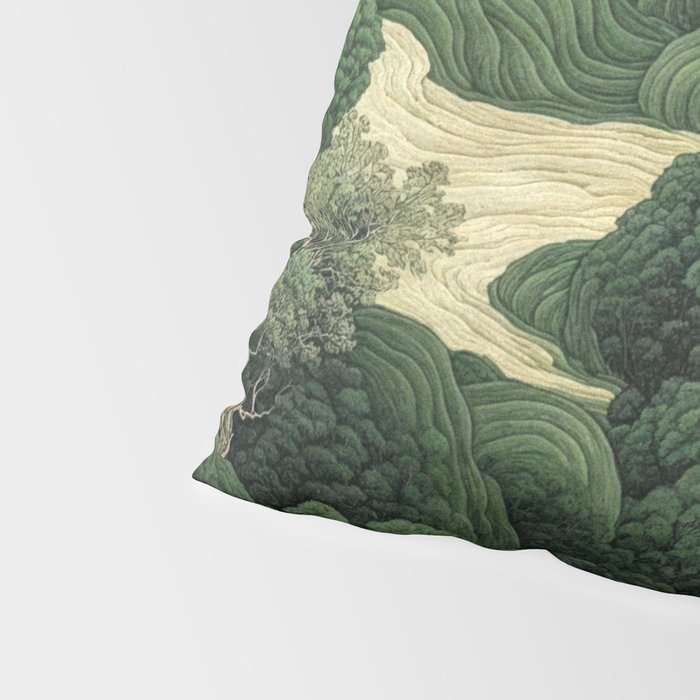 Japanese Wall Art Maximalist Moon Print japandi Art Wabi Sabi Painting Sage Green dopamine decor Pillow Sham Gallery Image 4