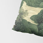 Japanese Wall Art Maximalist Moon Print japandi Art Wabi Sabi Painting Sage Green dopamine decor Pillow Sham Gallery Image 4