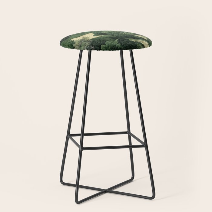 Japanese Wall Art Maximalist Moon Print japandi Art Wabi Sabi Painting Sage Green dopamine decor Stool Gallery Image 1