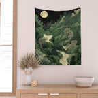 Japanese Wall Art Maximalist Moon Print japandi Art Wabi Sabi Painting Sage Green dopamine decor Wall Tapestry Gallery Image 2