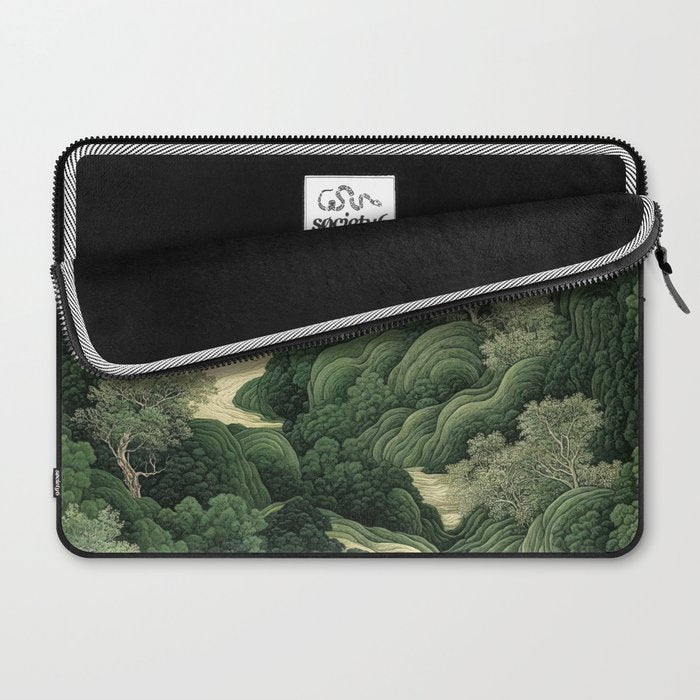 Japanese Wall Art Maximalist Moon Print japandi Art Wabi Sabi Painting Sage Green dopamine decor Laptop Sleeve Gallery Image 2