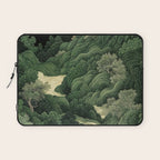 Japanese Wall Art Maximalist Moon Print japandi Art Wabi Sabi Painting Sage Green dopamine decor Laptop Sleeve Gallery Image 1